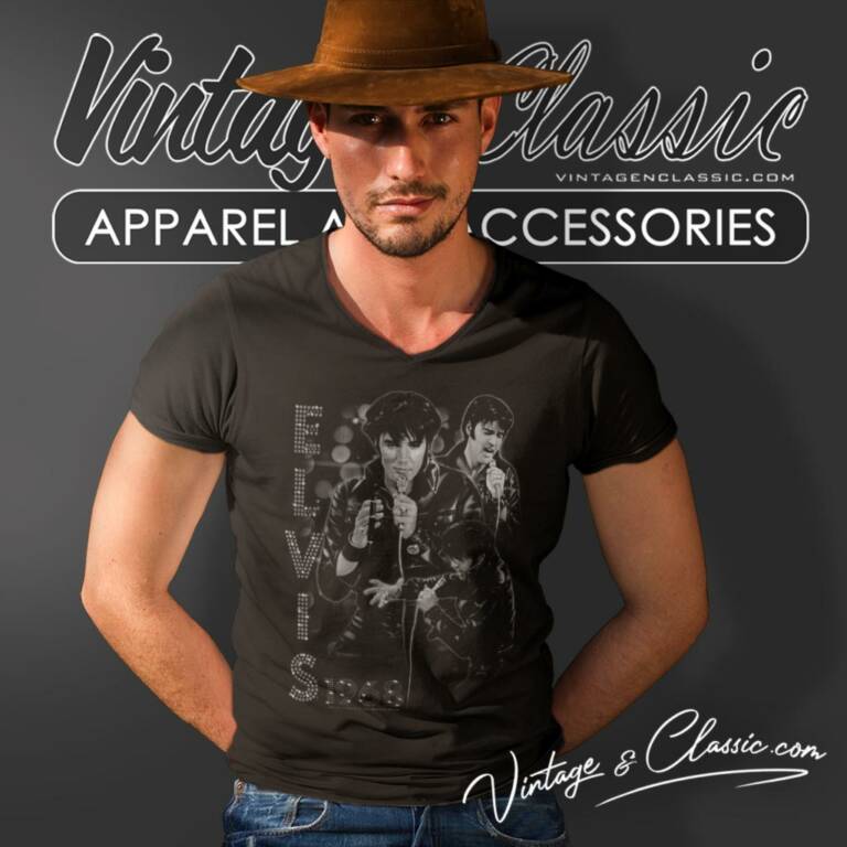 Elvis Presley 1968 Concert V Neck TShirt Elvis Presley 1968 Concert V Neck TShirt