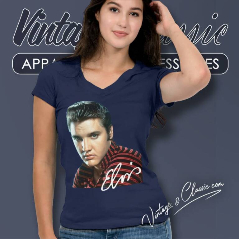 Elvis Presley 1990 Winterland Rock V Neck TShirt Elvis Presley 1990 Winterland Rock V Neck TShirt