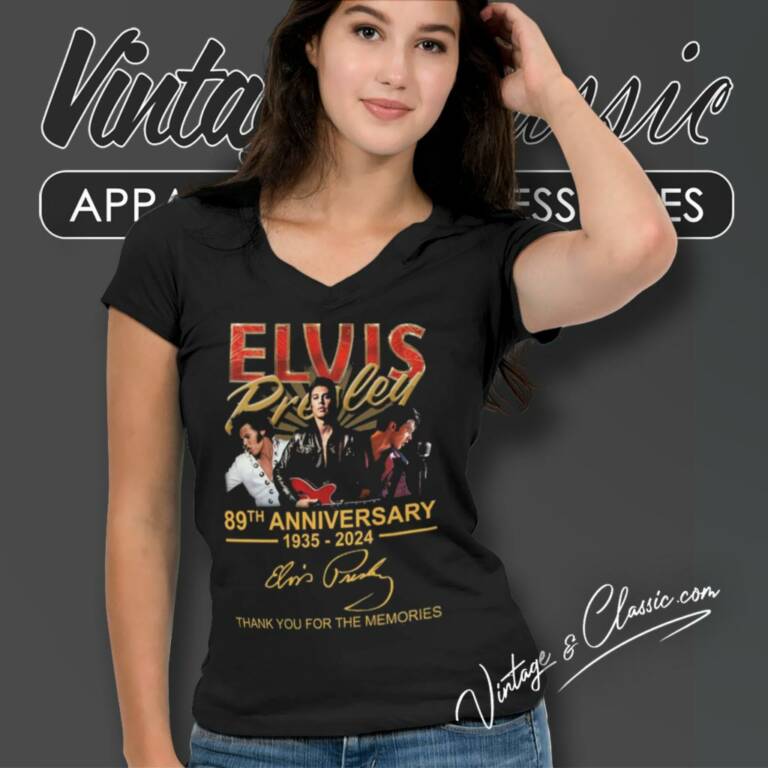 Elvis Presley 89th Anniversary V Neck TShirt Elvis Presley 89th Anniversary V Neck TShirt