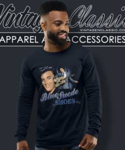 Elvis Presley Blue Suede Shoes Long Sleeve Tee