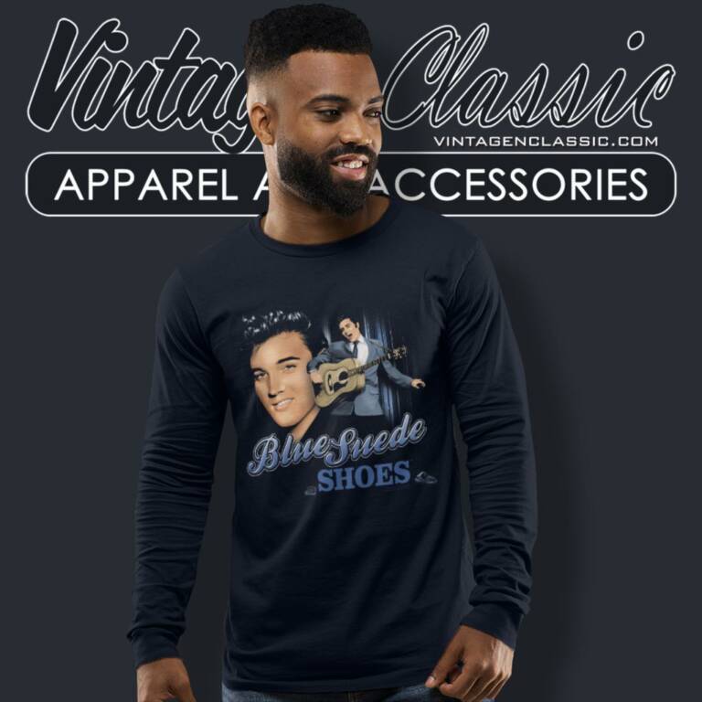 Elvis Presley Blue Suede Shoes Long Sleeve Tee Elvis Presley Blue Suede Shoes Long Sleeve Tee