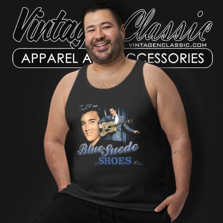 Elvis Presley Blue Suede Shoes Tank Top Racerback Elvis Presley Blue Suede Shoes Tank Top Racerback
