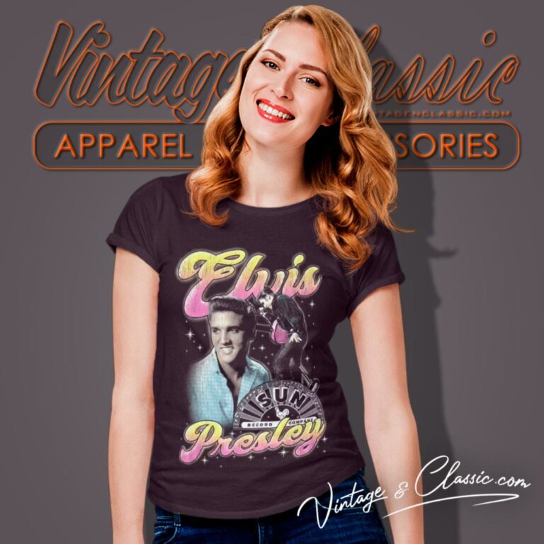 Elvis Presley Colorful Pink Yellow Collage Women T Shirt Elvis Presley Colorful Pink Yellow Collage Women T Shirt