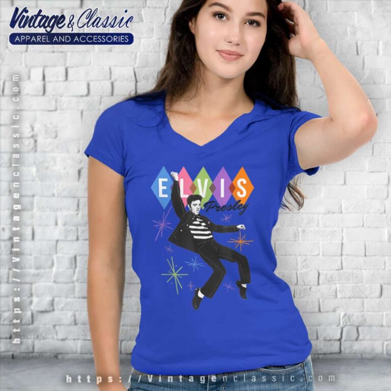 Elvis Presley Dancing Star V Neck TShirt Elvis Presley Dancing Star V Neck TShirt