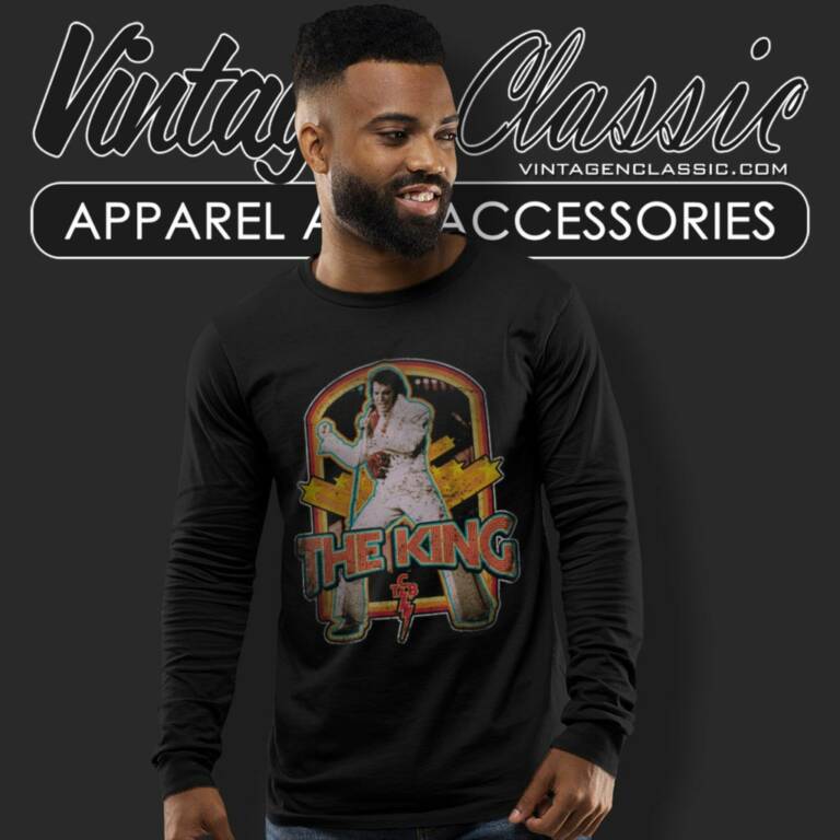 Elvis Presley Distressed King Long Sleeve Tee Elvis Presley Distressed King Long Sleeve Tee