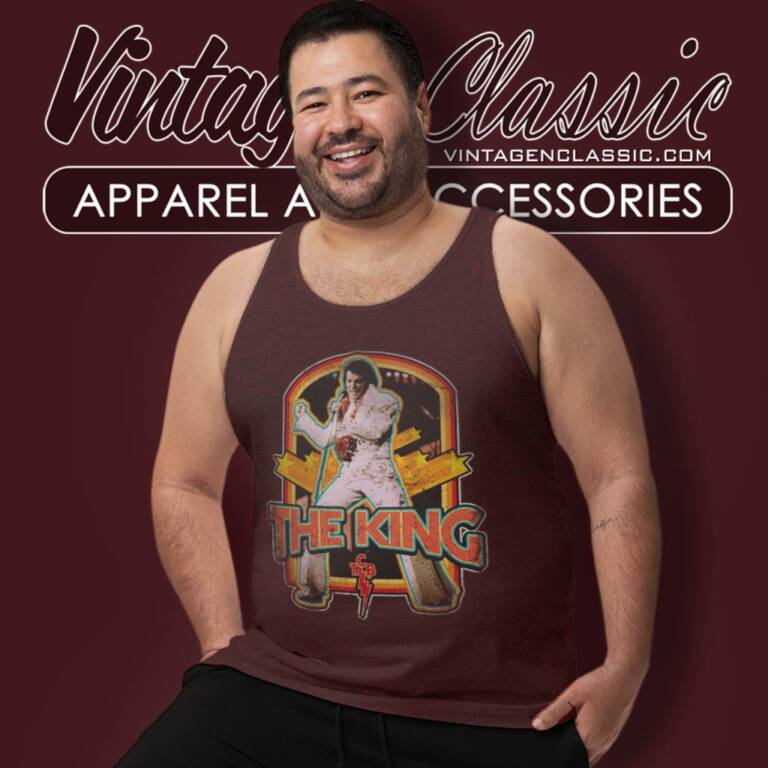 Elvis Presley Distressed King Tank Top Racerback Elvis Presley Distressed King Tank Top Racerback