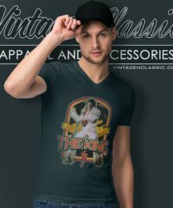 Elvis Presley Distressed King V Neck TShirt