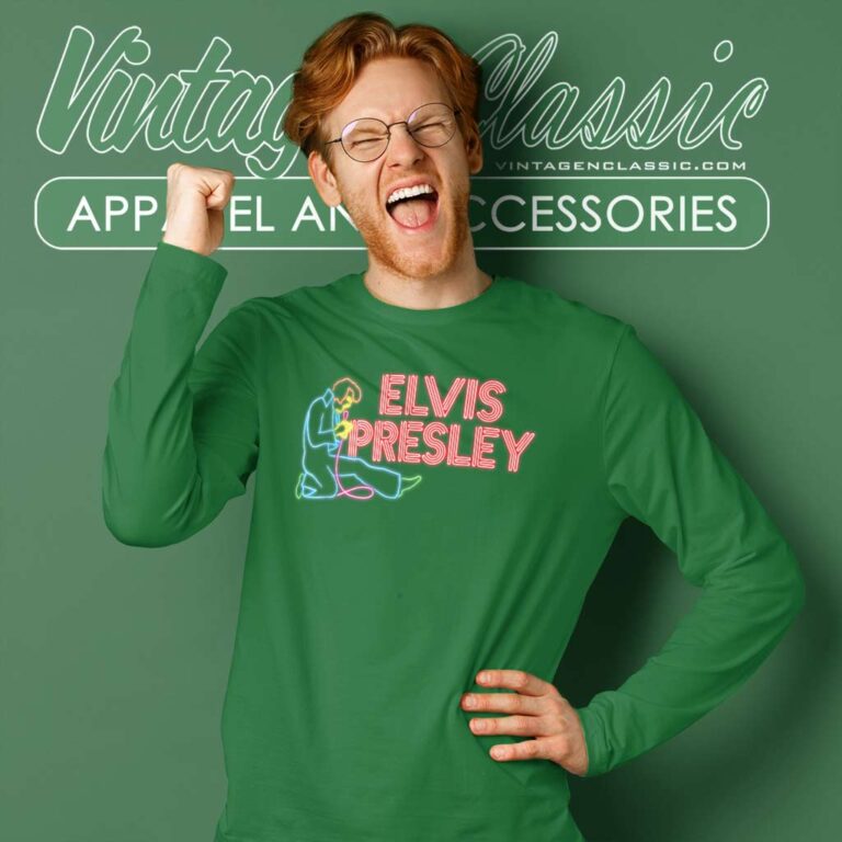 Elvis Presley Elvis Neon Sign Long Sleeve Tee Elvis Presley Elvis Neon Sign Long Sleeve Tee