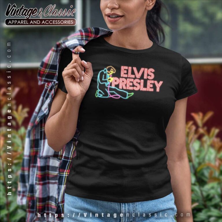 Elvis Presley Elvis Neon Sign Women TShirt Elvis Presley Elvis Neon Sign Women TShirt
