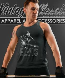 Elvis Presley Guitar In Hand Tank Top Racerback