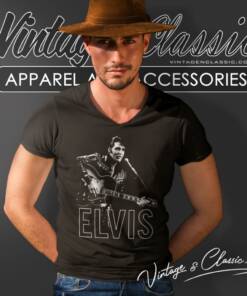 Elvis Presley Guitar In Hand V Neck TShirt