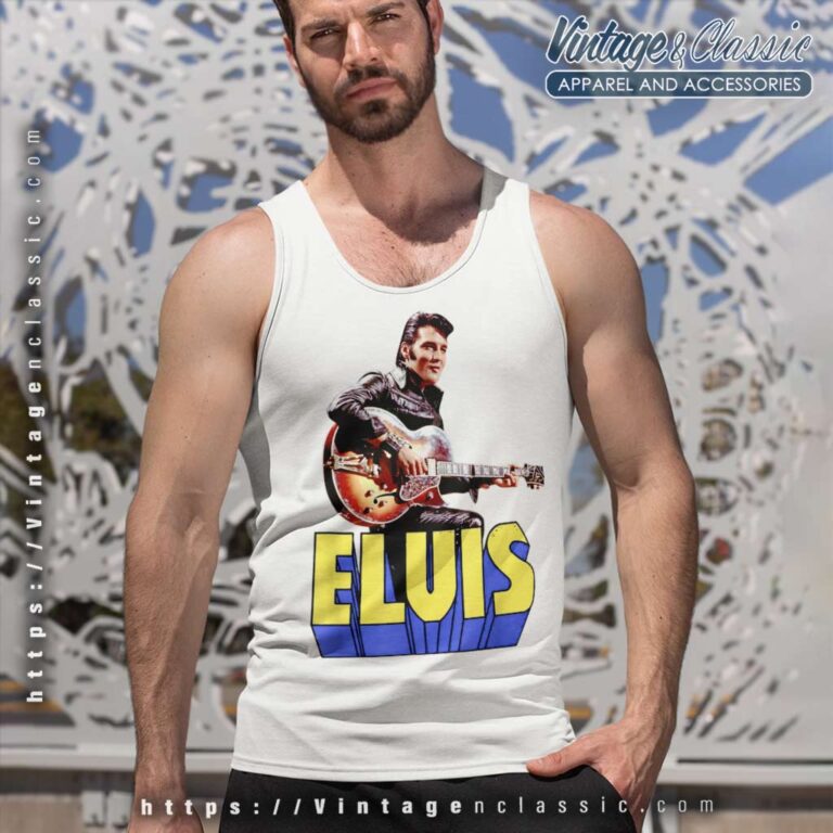 Elvis Presley Guitar Portrait Tank Top Racerback Elvis Presley Guitar Portrait Tank Top Racerback