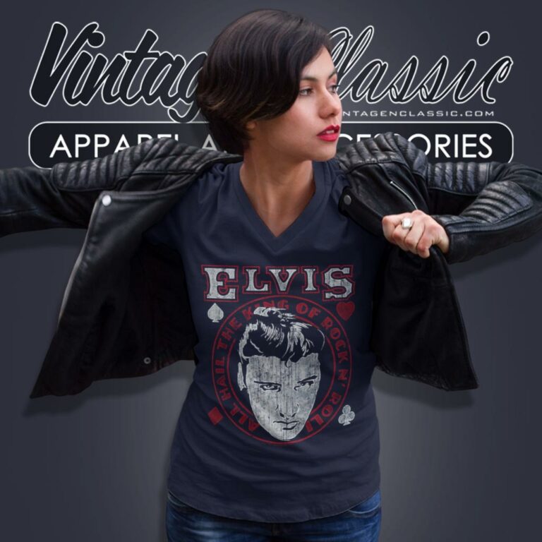 Elvis Presley Hail The King V Neck TShirt Elvis Presley Hail The King V Neck TShirt