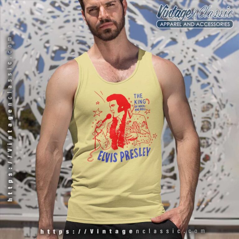 Elvis Presley King Of Rock And Roll Tank Top Racerback Elvis Presley King Of Rock And Roll Tank Top Racerback