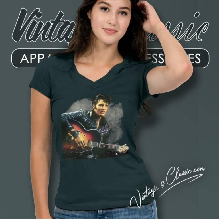 Elvis Presley Live In Concert V Neck TShirt Elvis Presley Live In Concert V Neck TShirt