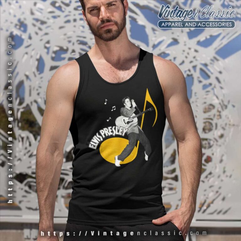 Elvis Presley Music Note Tank Top Racerback Elvis Presley Music Note Tank Top Racerback