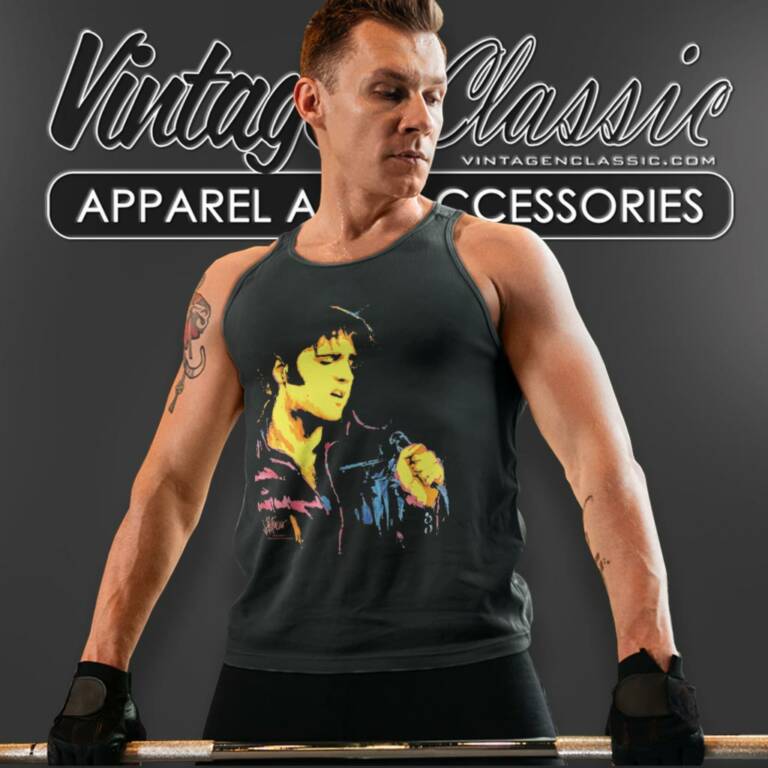 Elvis Presley Neon Elvis Tank Top Racerback Elvis Presley Neon Elvis Tank Top Racerback