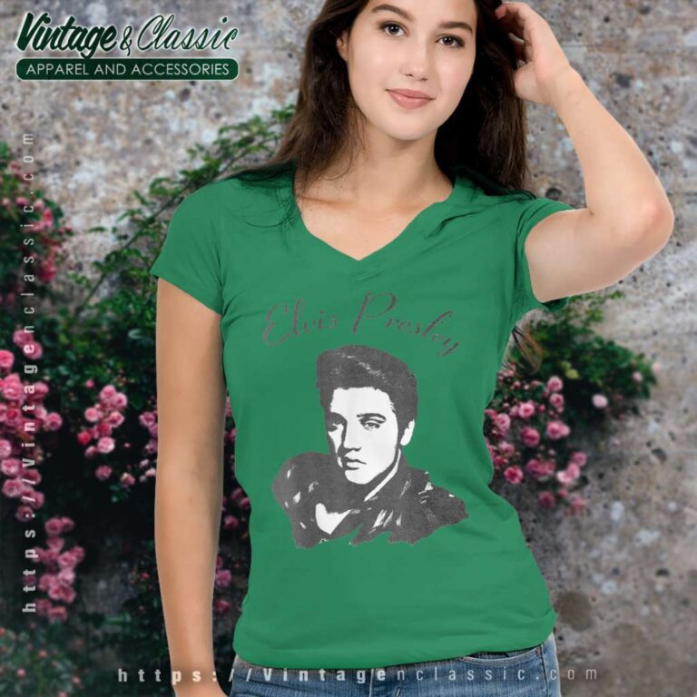 Elvis Presley Official Script V Neck TShirt Elvis Presley Official Script V Neck TShirt