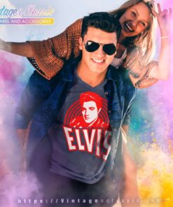 Elvis Presley Official Spiral V Neck TShirt