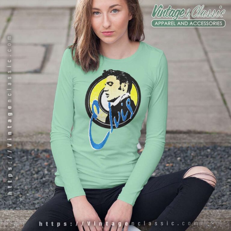 Elvis Presley Official Vintage Circle Long Sleeve Tee Elvis Presley Official Vintage Circle Long Sleeve Tee