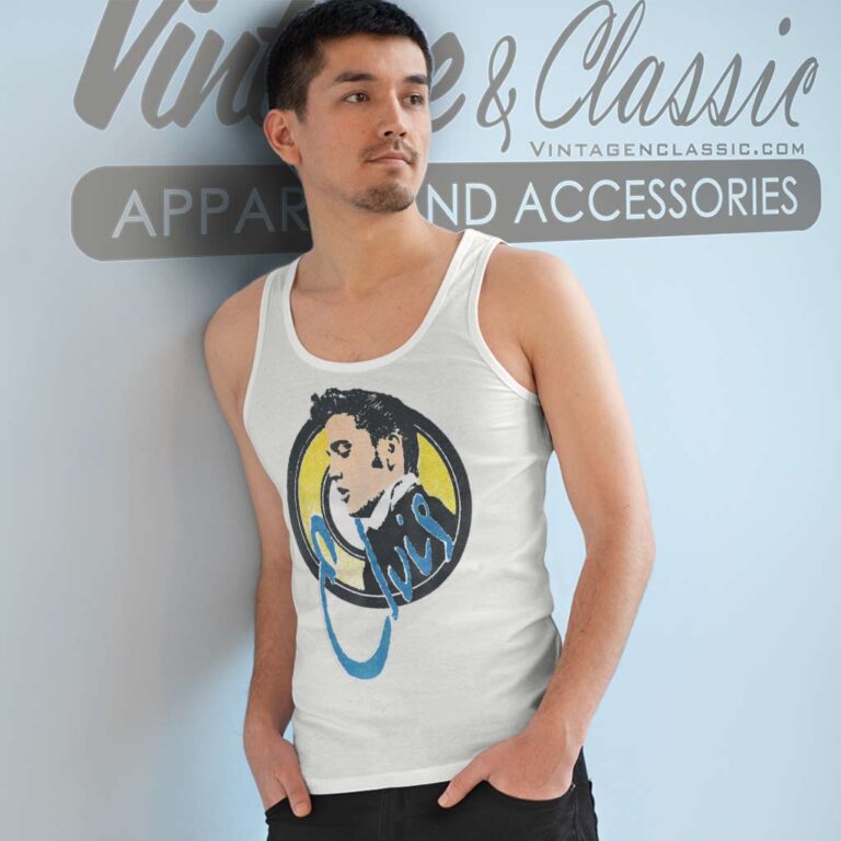 Elvis Presley Official Vintage Circle Tank Top Racerback Elvis Presley Official Vintage Circle Tank Top Racerback