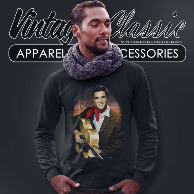 Elvis Presley Red Scarf Long Sleeve Tee Elvis Presley Red Scarf Long Sleeve Tee