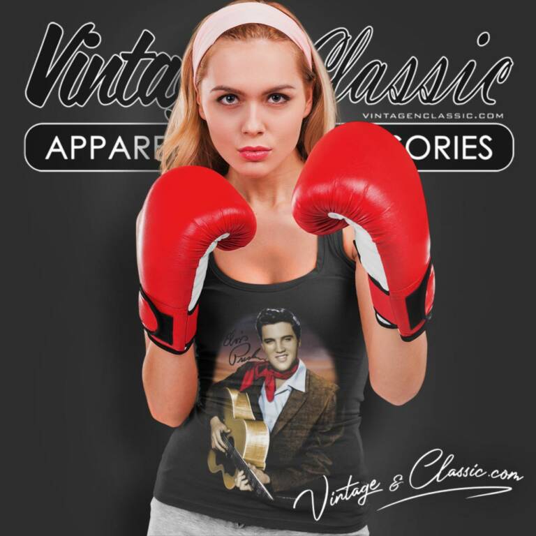 Elvis Presley Red Scarf Tank Top Racerback Elvis Presley Red Scarf Tank Top Racerback