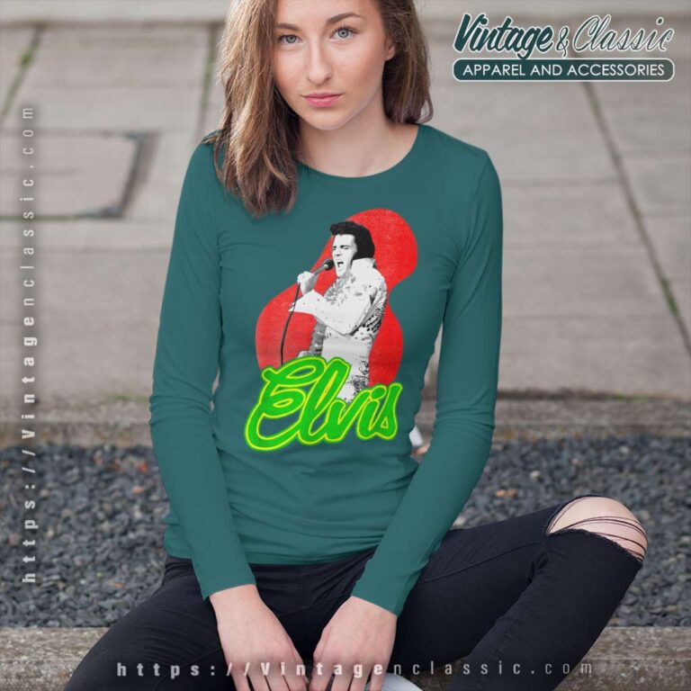 Elvis Presley Retro Singing Long Sleeve Tee Elvis Presley Retro Singing Long Sleeve Tee