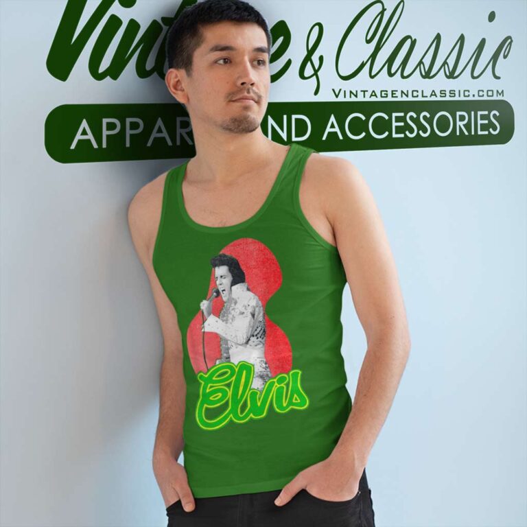 Elvis Presley Retro Singing Tank Top Racerback Elvis Presley Retro Singing Tank Top Racerback