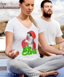 Elvis Presley Retro Singing V Neck TShirt