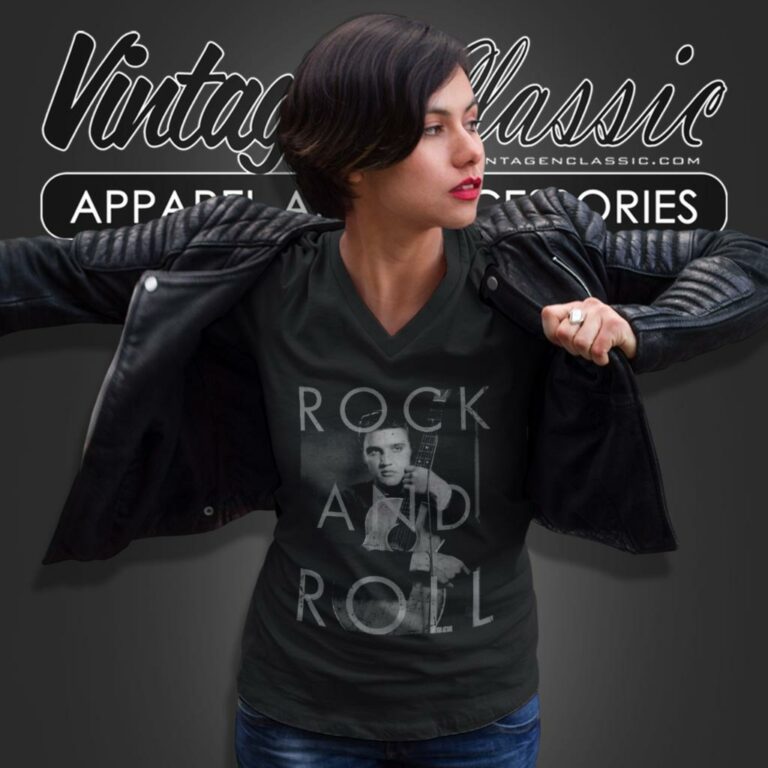 Elvis Presley Rock And Roll V Neck TShirt Elvis Presley Rock And Roll V Neck TShirt