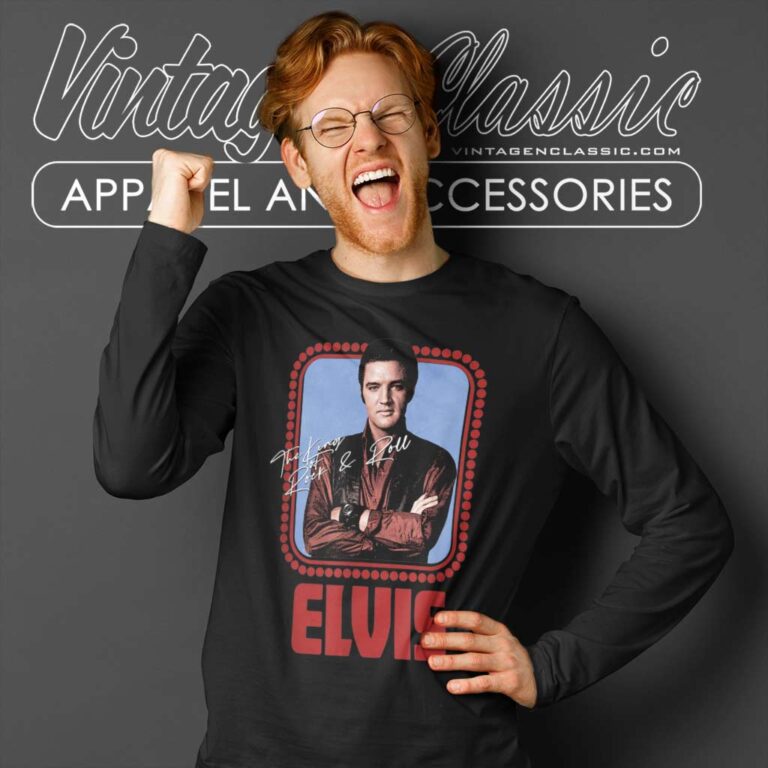 Elvis Presley Rock N Roll Script Long Sleeve Tee Elvis Presley Rock N Roll Script Long Sleeve Tee