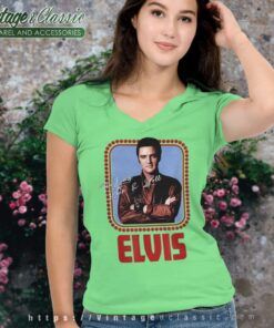 Elvis Presley Rock N Roll Script V Neck TShirt