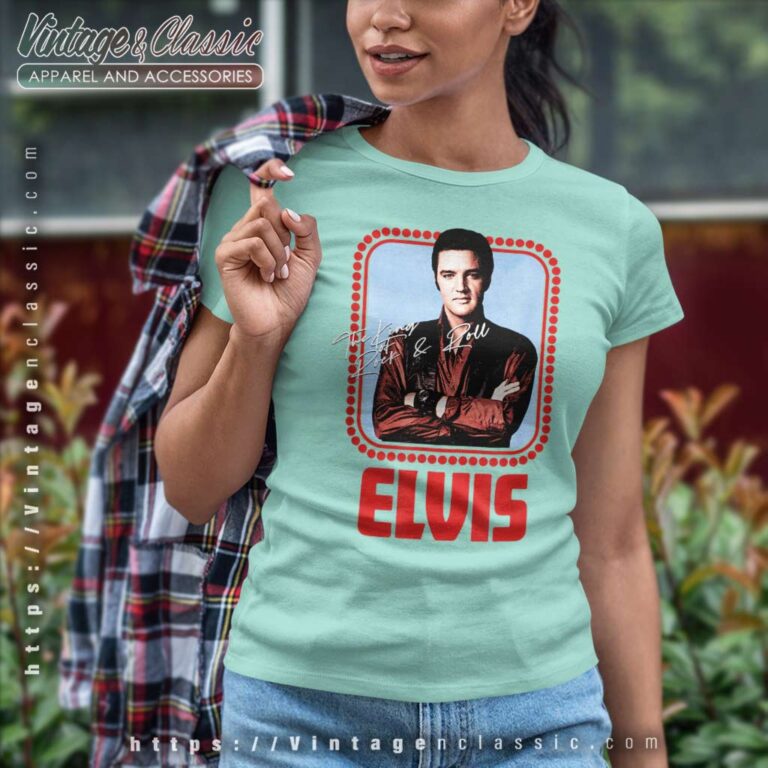 Elvis Presley Rock N Roll Script Women TShirt Elvis Presley Rock N Roll Script Women TShirt