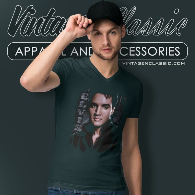 Elvis Presley Serious Pose V Neck TShirt Elvis Presley Serious Pose V Neck TShirt