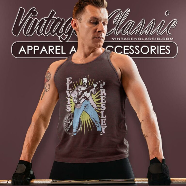 Elvis Presley Shirt Singing In Burst Distressed Tank Top Racerback Elvis Presley Shirt Singing In Burst Distressed Tank Top Racerback