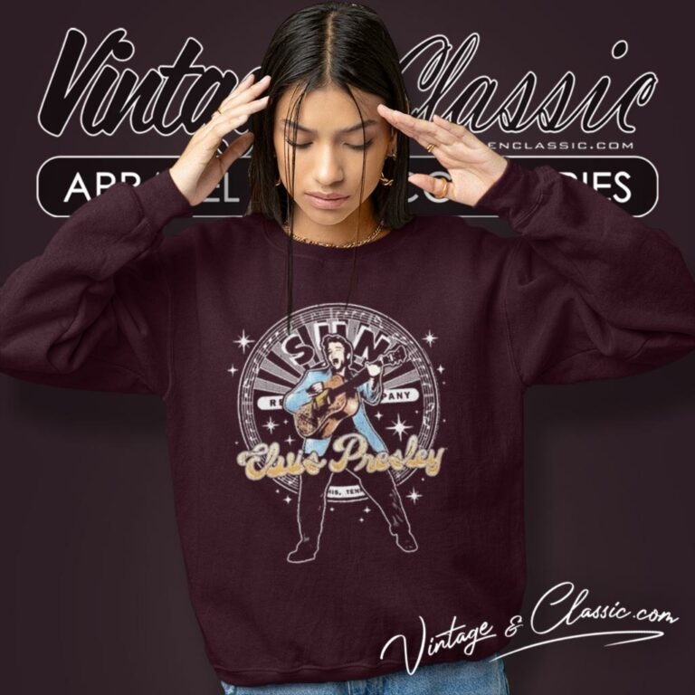 Elvis Presley Shirt Singing With Record Label Logo Sun Records Sweatshirt Elvis Presley Shirt Singing With Record Label Logo Sun Records Sweatshirt