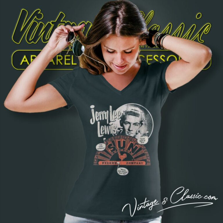Elvis Presley Singles Design Sun Records V Neck TShirt Elvis Presley Singles Design Sun Records V Neck TShirt