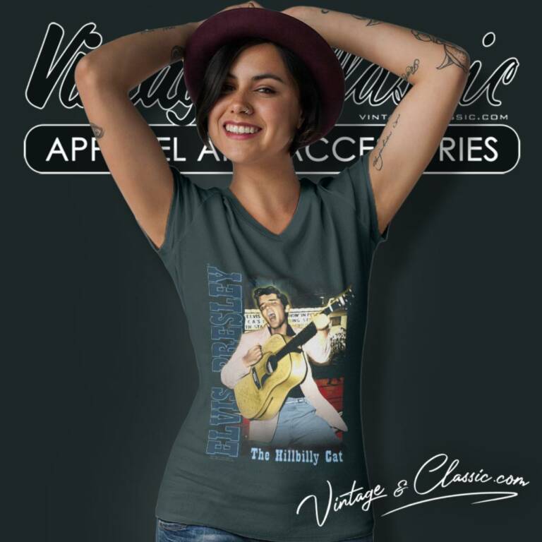 Elvis Presley The Hillbilly Cat V Neck TShirt Elvis Presley The Hillbilly Cat V Neck TShirt