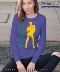 Elvis Presley Yellow Silhouette Long Sleeve Tee