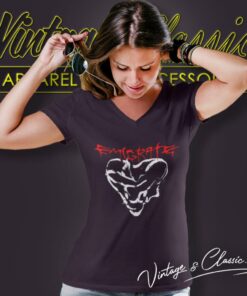 Emigrate Heart Glitch V Neck TShirt