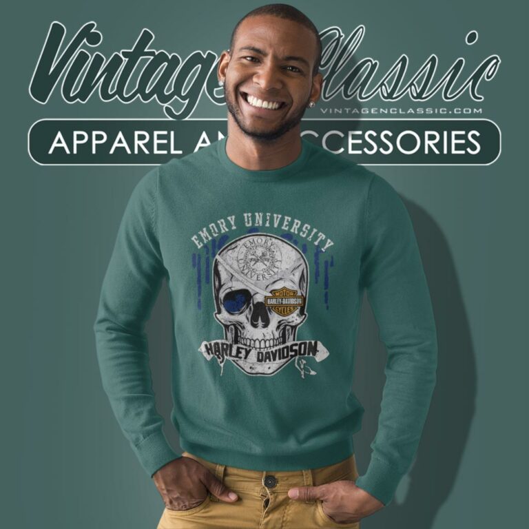 Emory University Harley Davidson Skull Sweatshirt Emory University Harley Davidson Skull Sweatshirt