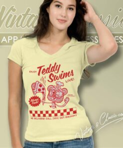 Enjoy Teddy Swims Shirt Swimmy Pizza V Neck TShirt