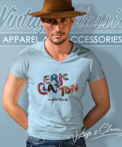 Eric Clapton Shirt Behind The Sun Tour 1985 Ringer V Neck TShirt