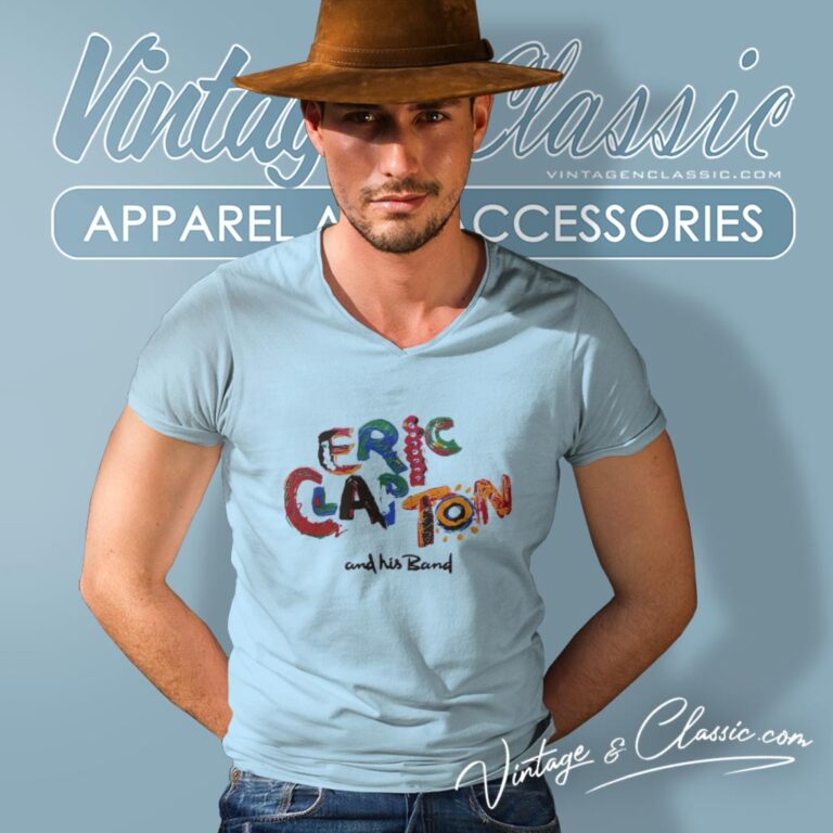 Eric Clapton Shirt Behind The Sun Tour 1985 Ringer V Neck TShirt Eric Clapton Shirt Behind The Sun Tour 1985 Ringer V Neck TShirt