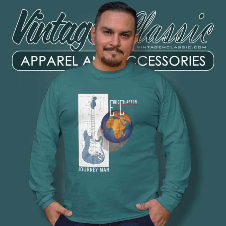 Eric Clapton Shirt Journeyman World Tour 1990 Guitar Rock Long Sleeve Tee Eric Clapton Shirt Journeyman World Tour 1990 Guitar Rock Long Sleeve Tee