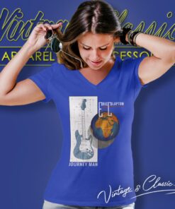 Eric Clapton Shirt Journeyman World Tour 1990 Guitar Rock V Neck TShirt