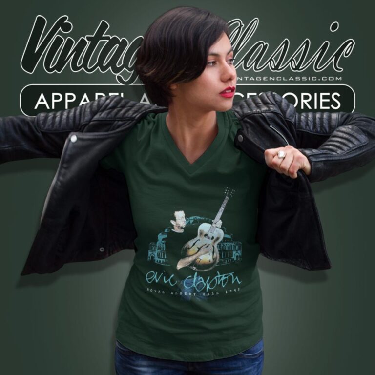 Eric Clapton Shirt Royal Albert Hall Double Sided Graphic V Neck TShirt Eric Clapton Shirt Royal Albert Hall Double Sided Graphic V Neck TShirt