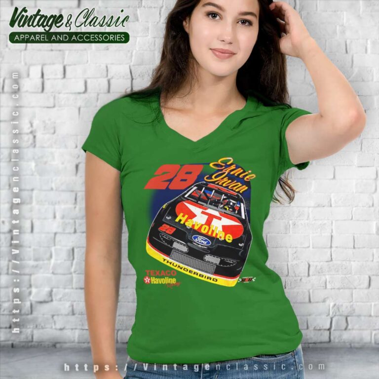 Ernie Irvan Texaco Havoline Racing V Neck TShirt Ernie Irvan Texaco Havoline Racing V Neck TShirt