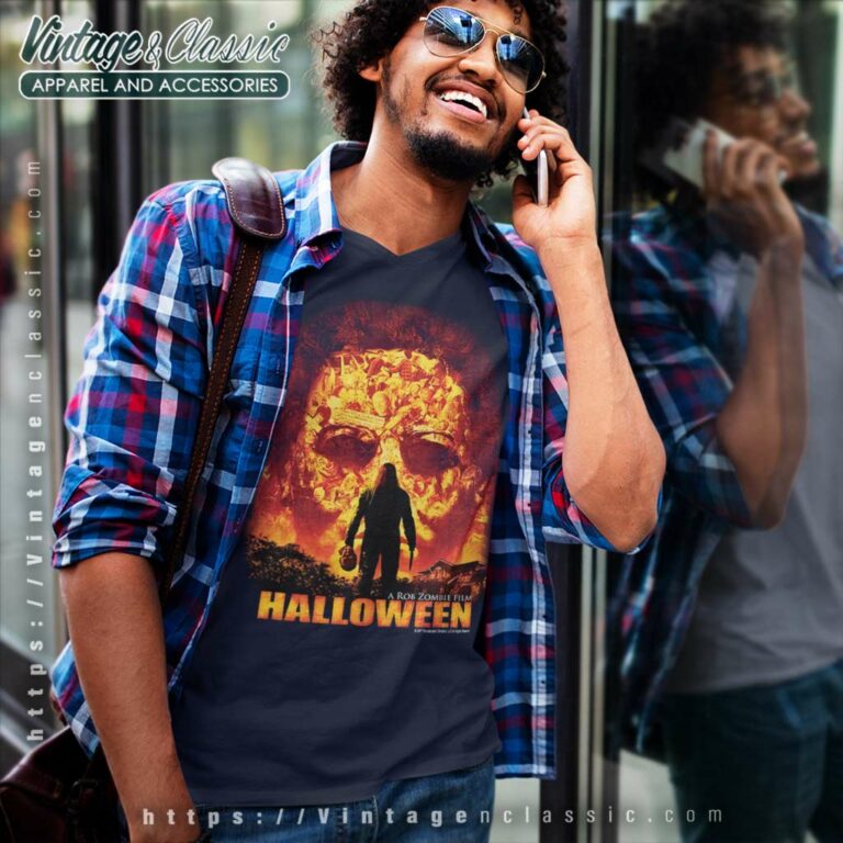 Evil Has A Destiny Poster Halloween V Neck TShirt Evil Has A Destiny Poster Halloween V Neck TShirt